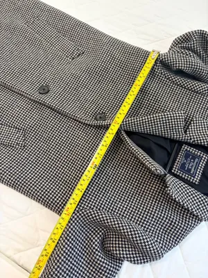 Abercrombie & Fitch Houndstooth Longline Coat XS Classic Preppy Old Money Winter thumbnail 7