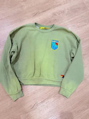 Aviator Nation California Palm Patch Relaxed Crew Sweatshirt - Faded Army thumbnail 4