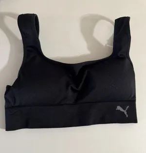 PUMA Black Seamless Low-Impact Sports Bra thumbnail 1