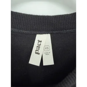Pact Long Sleeve Top Ribbed Organic Cotton XS Black Slim Fit Crew Neck Tee thumbnail 6