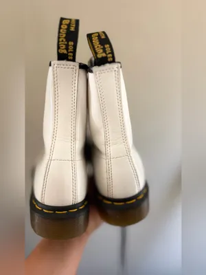 Dr. Martens 1460 White Patent Leather Boots - Womens Size 7 White Patent 8-Eye thumbnail 9