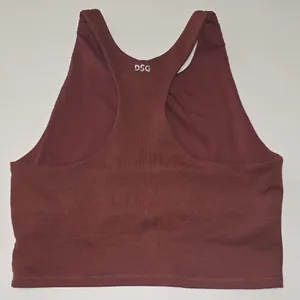 Racerback Athletic Sports Bra Maroon High Neck Seamless Womens XL Gym Active thumbnail 4