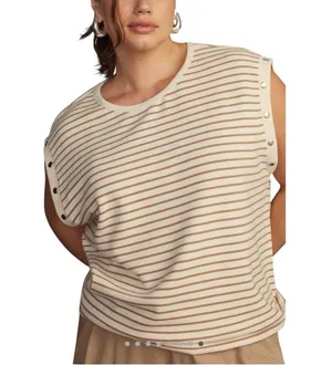 Anthropologie Maeve Slouchy‎ Striped Long Sleeve Tee Size S thumbnail 3