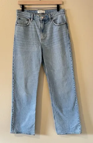 abercrombie fitch jeans 8 Long‎ 90s Relaxed High Rise 29 Light Blue Classic thumbnail 1