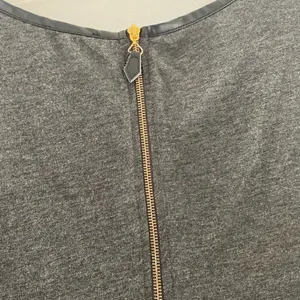 Zara W&B Collection Long Sleeve Dolman Top Faux Leather Trim Size L Gray thumbnail 9