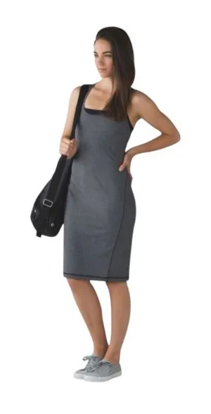 Lululemon Go For It Dress Gray Knee Length Active Dress Casual Tank Dress thumbnail 1