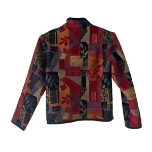 A La Carte Women's Size P XS‎ Abstract Multicolor Corduroy Zip Jacket thumbnail 6