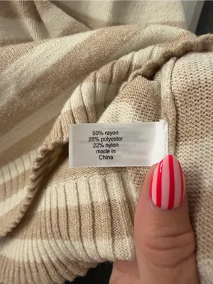 Lane Bryant Cream and Tan Striped Button-Shoulder Crew Sweater thumbnail 4