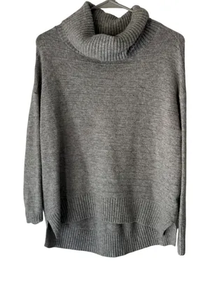 Old Navy Womens Sweater Gray‎ Cowl Neck Long Sleeve Knit Casual Pullover Small thumbnail 1