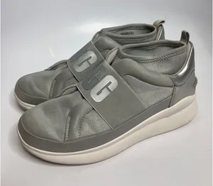 UGG Neutra Metallic Slip-On Sneakers Womens 9.5 Silver Good Branded Gore Strap thumbnail 1