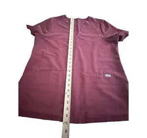 FIGS Technical Collection Casma V Neck Scrub Top Stretch XL Burgundy FW1100 Q1-5 thumbnail 4