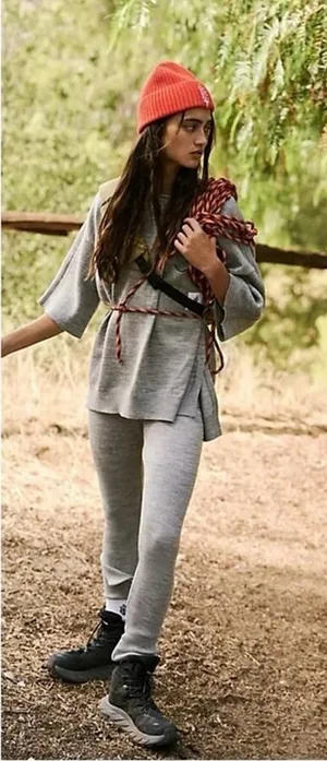 Free People Movement The Recovery Cozy Knit Set Women's XS Gray‎ Luxe Loungewear thumbnail 1
