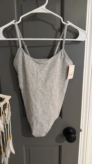 Grey Auden lightly lined bodysuit Gray thumbnail 3