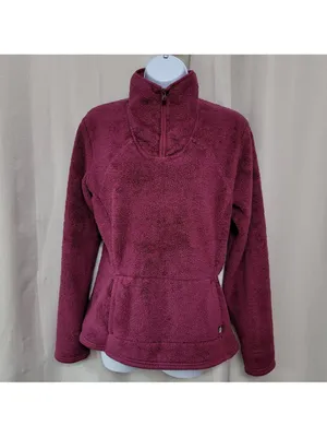 The North Face 1/4 Zip Mossbud Acadia Jacket Women's Size S Maroon Fleece thumbnail 2