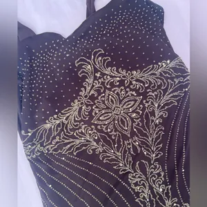 Vintage Y2K Embellished Brown Fairy Floral Glitter Top thumbnail 5