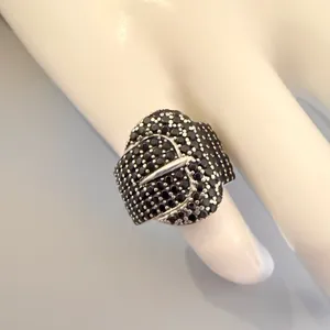 Chic Black and Silver Buckle Ring thumbnail 2