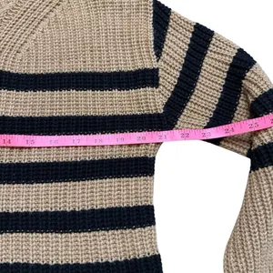 Old Navy Mock-Neck Tunic Sweater Knit Tan and Black Stripe XS thumbnail 7
