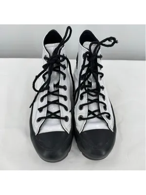 Converse All Star Chuck Taylor Lugged High Top Sneakers White Patent Leather 6 thumbnail 5