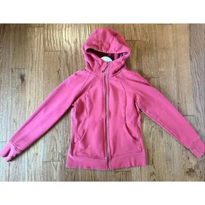 Lululemon rasberry pink scuba fleece fill zip with hood size 8 thumbnail 8