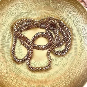 Long gold tone thick chain necklace thumbnail 3