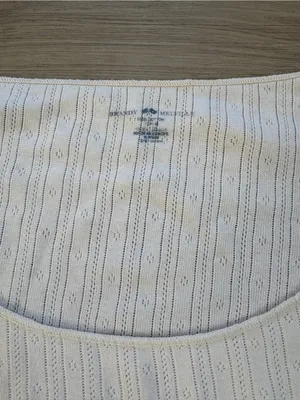 Brandy Melville White Ribbed Long-Sleeve Scoop Crop Top thumbnail 2