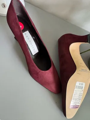 Bandolino Burgundy Suede Pointed-Toe Pumps thumbnail 4