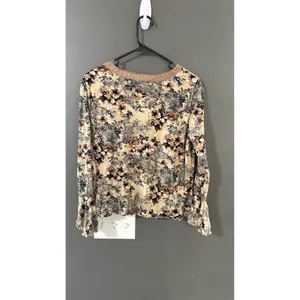 Apostrophe Vintage Y2k‎ Floral Mesh Top Brown Lace Fairy Whimsical Bell Sleeve L thumbnail 5