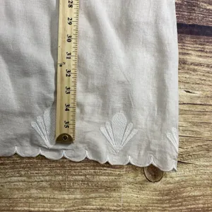 Calypso St Barth Midi Sleeveless Dress Cream Embroidered Linen Blend Pockets S thumbnail 12
