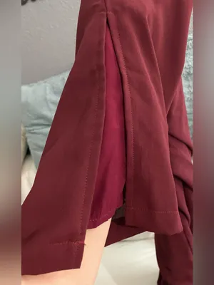 Altar’d State Burgundy Lace-Trim Wide-Leg Jumpsuit Size M thumbnail 7
