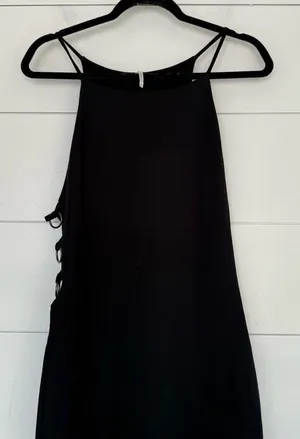Free People Women’s Large Black Circle Ring Cutout Maxi Dress thumbnail 1
