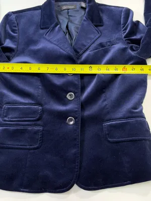 Context Tailored Velvet Blazer in Dark Blue Size 10 NWOT thumbnail 4