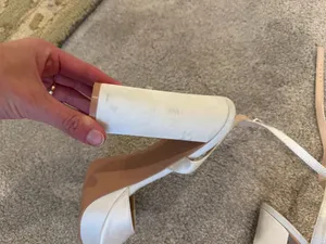 White satin platform heels wedding Size 10 thumbnail 4