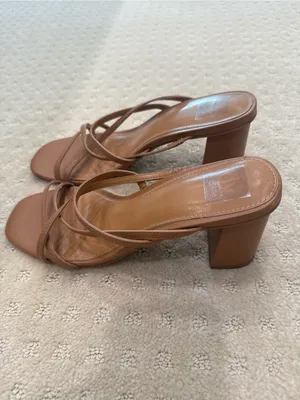 Dolce Vita Hinx Strappy Block Heel Sandals | Tan Square Toe Heels Size 9.5 thumbnail 4