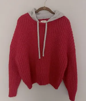 OFFLINE by Aerie Red Sweatshirt Hoodie Sweater Boxy Fit thumbnail 1