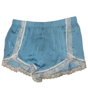 Urban Outfitters NEW Out From Under Annie Lace-Trim Satin Micro Short Cameo Blue Medium thumbnail 5
