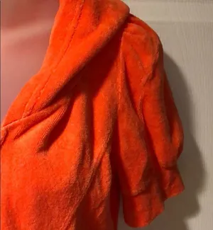 Juicy Couture Puff Sleeve Hoodie Orange Terry M thumbnail 4