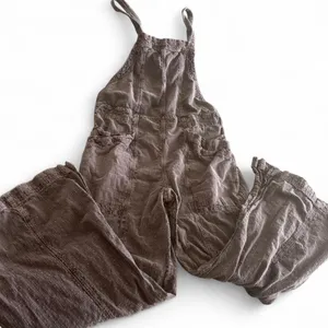 Free People Brown Plaid Utility Overalls Jumpsuit Size Medium thumbnail 2