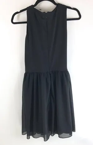 French Connection Panthea Dress Sleeveless Sheer Twist Halter Black Size 8 thumbnail 2