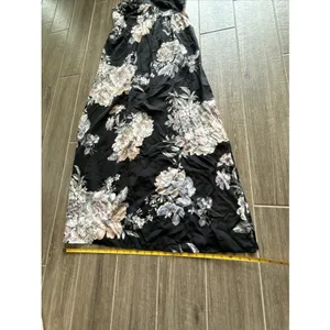 Band of Gypsies Black Floral Maxi Dress Square‎ Neck Sleeveless L thumbnail 8