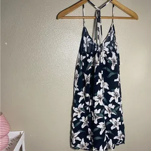 O'Neill Navy Floral Halter Dress beach coastal summer size‎ XS thumbnail 6
