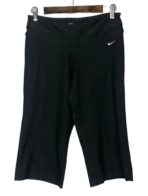 Nike Dri-Fit Black Capri‎ Knee Length Athletic Yoga Leggings M thumbnail 1