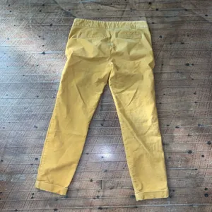 Loft marigold yellow flat front corduroy 4 business casual pants thumbnail 3