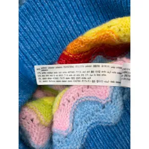 Zara Sweater Vest Small Rainbow Scallop Knit Sleeveless Colorblock thumbnail 4