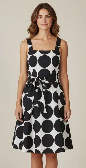 0 XS DRESS Kivet stones polka dot Mod Tank Sleeveless Sundress MERIMEKKO thumbnail 1