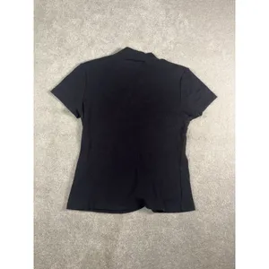 maeve mockneck black ribbed shirt fitted short sleeve s thumbnail 6