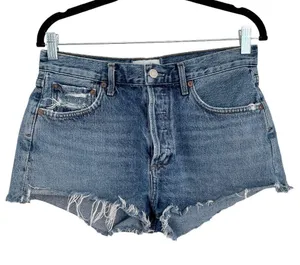 Agolde Parker Vintage Cut Off Jean Shorts Sz 27 Button Fly Medium Wash thumbnail 2