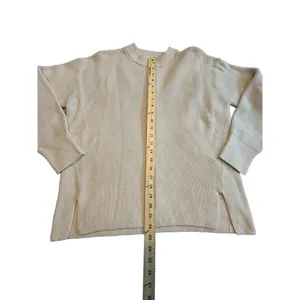 Lululemon Women Merino Wool-Blend Ribbed Crewneck Sweater Size 8 White Opal R1-2 thumbnail 4