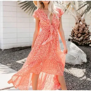 ✨Vici Kissed By The Sun High Low Pocketed Tie Maxi Sz Medium Dress✨ thumbnail 3