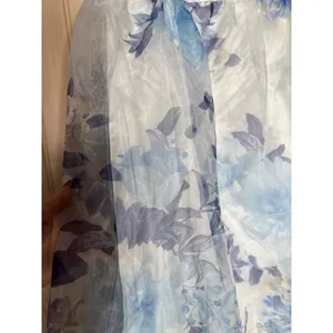 NWT Lulus Sweet Composure White Floral Organza Off-the-Shoulder Midi Dress XXL thumbnail 4