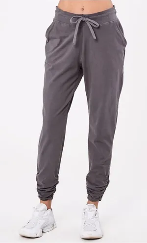 PACT Organic Cotton Cinched Tapered Leg Joggers Women's‎ M Gray Athleisure thumbnail 1
